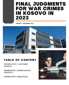 Final Judments for War Crimes in Kosovo in 2023