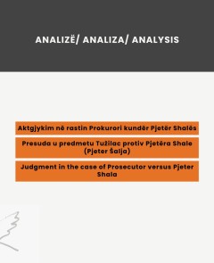 Presuda u predmetu Tužilac protiv Pjetëra Shale (Pjeter Šalja)